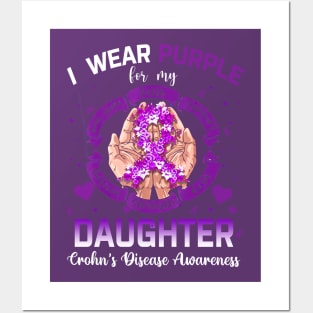 I Wear Purple For My Daughter Crohn's Disease Awareness Posters and Art